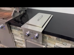 Griglia a gas all'aperto per barbecue in acciaio inossidabile costruita in doppio bruciatore laterale 12,6