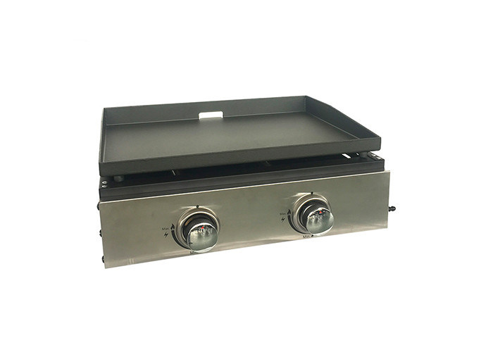 20 Inch 2 Burner Freestanding Gas Griddles BBQ Tabletop Portable Kitchen Smokeless