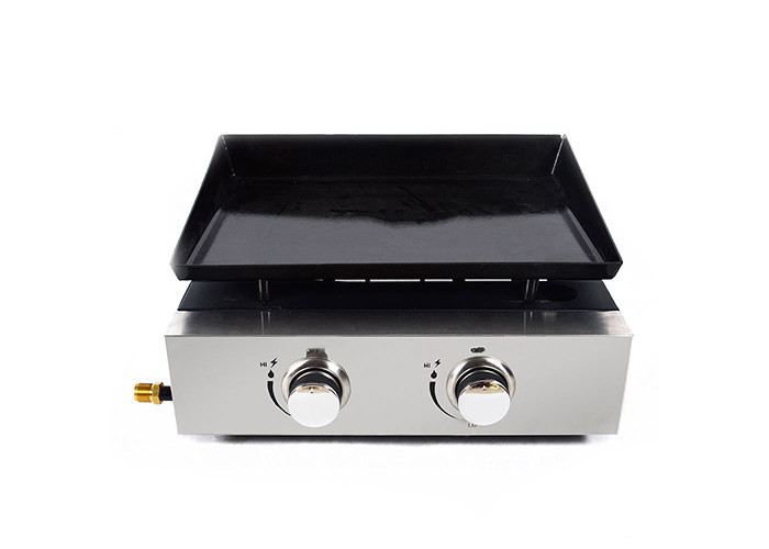 2 Burner Gas Griddle Top Grill For Gas Stove Flat Tabletop Barbecue 18.5" X 14.4"